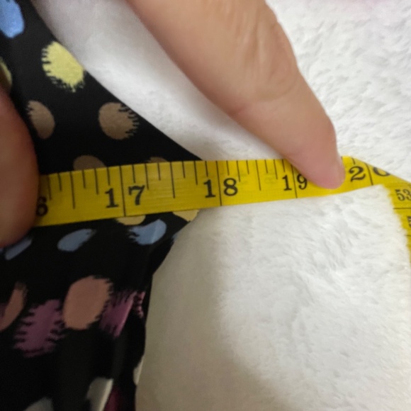 Nanette Lepore Multicolor Polka Dot Smocked High Neck Dress Size 10 - Picture 10 of 11